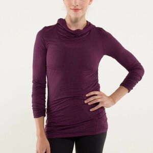Lululemon | Tonka Stripe Burnout Plum Karmady Hooded Long Sleeve | 6/8
